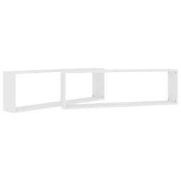 Berkfield Home Wall Cube Shelf 2 pcs White 100x15x30 cm Engineered Wood - Size: 100 x 15 x 30 cm - thumbnail 5
