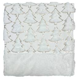 Snug City Christmas Tree Print Throw Blanket Cozy Festive Holiday Decor Gift in White - Size: 150 cm × 200 cm - thumbnail 2