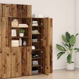 Berkfield Home Highboard Old Wood 40x42.5x185 cm Engineered Wood in Brown - thumbnail 4