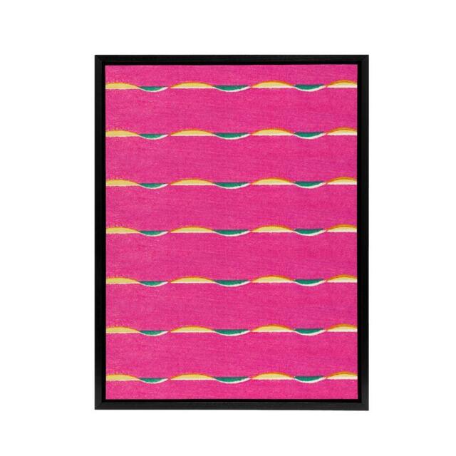 "Artery8 Textile Pattern Vibrant Pink Framed Canvas Wall Art Print Furuya Korin - Size: W12"" x H16""" - image 1