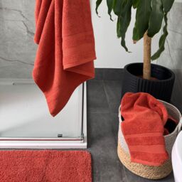 Allure Bath Fashions Luxury Zero Twist Egyptian Cotton Towels in Terracotta - Size: Bath Sheet - thumbnail 4