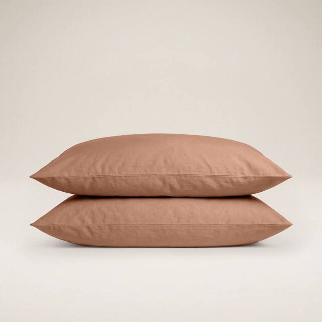 Bedable 100% Cotton Pillowcase Pair - Percale Cooling Sheets in Brown - Size: King Pillow Case - image 1