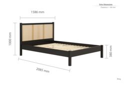 Birlea Rattan Bed Frame Croxley in Black - Size: King - thumbnail 6