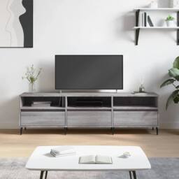 Berkfield Home TV Cabinet Grey Sonoma 150x30x44.5 cm Engineered Wood - thumbnail 2