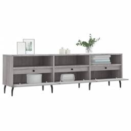 Berkfield Home TV Cabinet Grey Sonoma 150x30x44.5 cm Engineered Wood - thumbnail 4