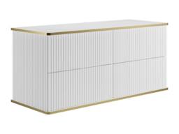 Vente-unique Fluted Wall-Hung Bathroom Unit With Square Double Countertop Basin and in White - thumbnail 6