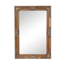 Large Antique Gold Ornate Rectangle Wall Mirror 81cm X 55cm - thumbnail 1