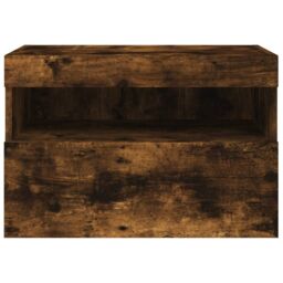Berkfield Home TV Wall Cabinet with LED Lights Smoked Oak 60x30x40 cm in Brown - Size: 60 x 30 x 40 cm - thumbnail 9