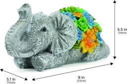 ILFD Group Ltd Solar Elephant Garden Ornament in Grey - Size: 6 Pack - thumbnail 3