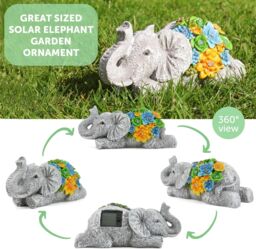 ILFD Group Ltd Solar Elephant Garden Ornament in Grey - Size: 6 Pack - thumbnail 5