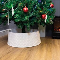 Netagon Rattan Style Red Tree Skirt in White - thumbnail 4