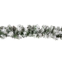 Samuel Alexander 2.7m Green Snow Flocked Christmas Garland with 190 Tips - thumbnail 8