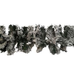 Samuel Alexander 2.7m Green Snow Flocked Christmas Garland with 190 Tips - thumbnail 6