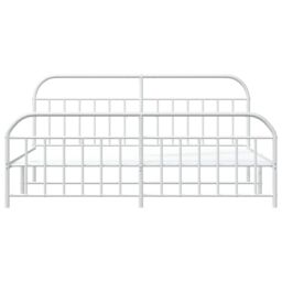 Berkfield Home Metal Bed Frame with Headboard & Footboard White 200x200 cm - thumbnail 6