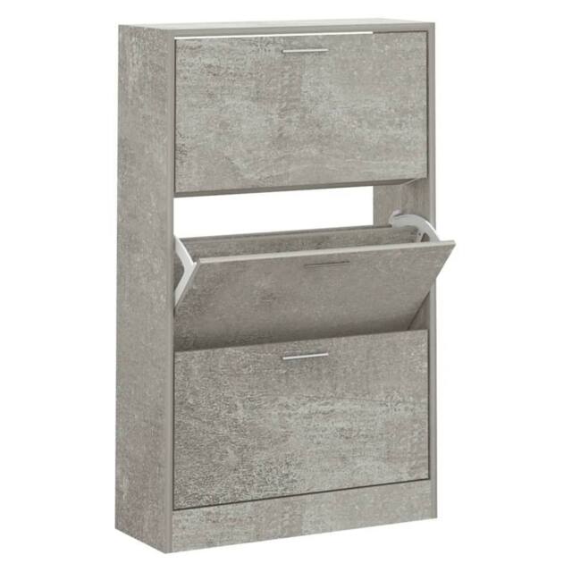 Berkfield Home Shoe Cabinet Concrete Grey 63x24x103 cm Engineered Wood - Size: 63 x 24 x 103 cm - image 1