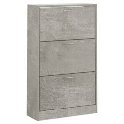 Berkfield Home Shoe Cabinet Concrete Grey 63x24x103 cm Engineered Wood - Size: 63 x 24 x 103 cm - thumbnail 3