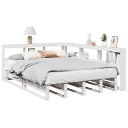 Berkfield Home Bookcase Bed without Mattress White 140x200cm Solid Wood Pine - Size: 140x200 cm - thumbnail 1