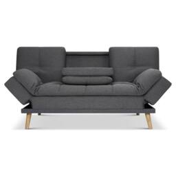 Bravich LTD Soho 4‑in‑1 Click Clack Sofa Bed - Linen Blend in Dark Grey - Size: 3 Seater - thumbnail 4