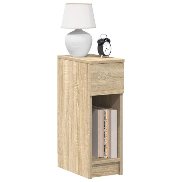 Berkfield Home Bedside Cabinet with Drawer Sonoma Oak 20x36x60 cm in Brown - Size: 20 x 36 x 60 cm - image 1