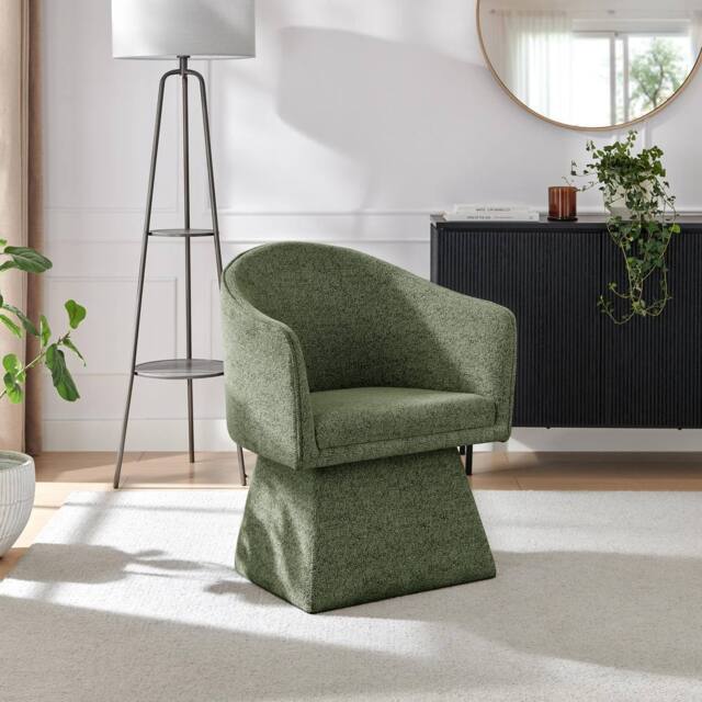 FurnitureboxUK Vera Fabric Accent Chair in Green - image 1