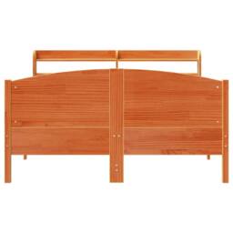 Berkfield Home Bed Frame without Mattress Wax Brown 135x190 cm Double Solid Wood Pine - thumbnail 4