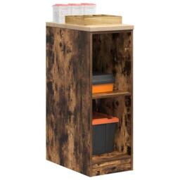 Berkfield Home Durable Garage Storage Cabinet Smoked Oak 30x51x85 cm Solid Wood Pine in Brown - Size: 30 x 51 x 85 cm - thumbnail 2