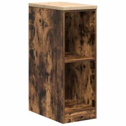 Berkfield Home Durable Garage Storage Cabinet Smoked Oak 30x51x85 cm Solid Wood Pine in Brown - Size: 30 x 51 x 85 cm - thumbnail 3