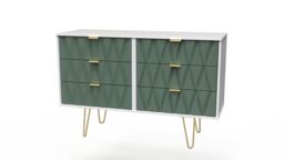 Ready Assembled 2 U Dallas 6 Drawer Wide Chest (Ready Assembled) in Green - thumbnail 3