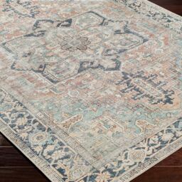 Livabliss Kemer-Washable Green Blue Brown Traditional Vintage Boho Living Dining Rug - Size: 200 cm x 275 cm - thumbnail 6