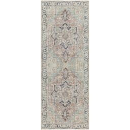 Livabliss Kemer-Washable Green Blue Brown Traditional Vintage Boho Living Dining Rug - Size: 200 cm x 275 cm - thumbnail 2