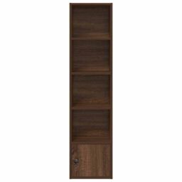 Berkfield Home Bookcase Brown Oak 31x24x127 cm Engineered Wood - Size: 31 x 24 x 127 cm - thumbnail 4
