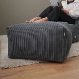 rucomfy Beanbags rucomfy Indoor Large Ottoman Pouffe - Jumbo Cord Bean Bag Footstool in Grey - thumbnail 2