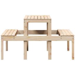 Berkfield Home Picnic Table 110x134x75 cm Solid Wood Pine in Light Brown - Size: 110 x 134 x 75 cm - thumbnail 5