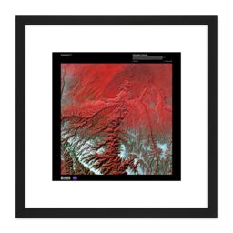 Artery8 Science Map Satellite Desolation Canyon Utah USA Replica 8X8 Inch Square Wooden Framed Wall Art Print Picture with Mount in Black - thumbnail 1