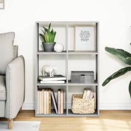 Berkfield Home Room Divider Bookcase Grey Sonoma 69.5x29x103.5 cm Engineered Wood - thumbnail 1