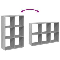 Berkfield Home Room Divider Bookcase Grey Sonoma 69.5x29x103.5 cm Engineered Wood - thumbnail 8