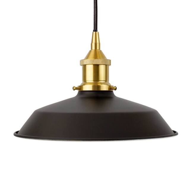SE Home Matt Black Small Trinity Metal Pendant Light - Polished Brass - image 1