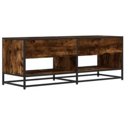 Berkfield Home TV Cabinet Smoked Oak 120.5x40x46 cm Engineered Wood & Metal in Brown - thumbnail 6
