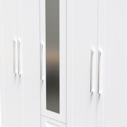 Ready Assembled 2 U Ripon Tall 5 Door 2 Drawer 1 Mirror Wardrobe (Ready Assembled) in White - thumbnail 4