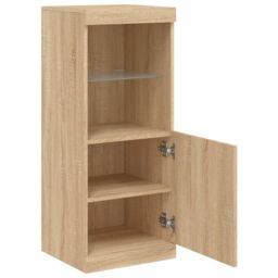Berkfield Home Sideboard with LED Lights Sonoma Oak 41x37x100 cm in Brown - Size: 41 x 37 x 100 cm - thumbnail 7