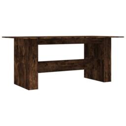Berkfield Home Dining Table Smoked Oak 180x90x76 cm Engineered Wood in Brown - Size: 180 x 90 x 76 cm - thumbnail 2