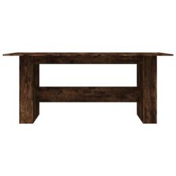 Berkfield Home Dining Table Smoked Oak 180x90x76 cm Engineered Wood in Brown - Size: 180 x 90 x 76 cm - thumbnail 4