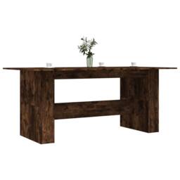 Berkfield Home Dining Table Smoked Oak 180x90x76 cm Engineered Wood in Brown - Size: 180 x 90 x 76 cm - thumbnail 3