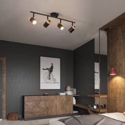 Pheashine Black Wood 4-Light Rotatable Ceiling Spotlight, GU10 Base, Bulbs Not - thumbnail 6