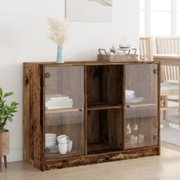 Berkfield Home Sideboard Old Wood 102x37x75.5 cm Engineered Wood in Brown - thumbnail 2