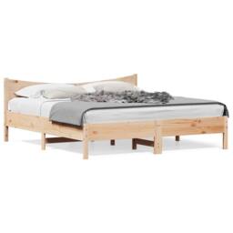 Berkfield Home Bed Frame without Mattress 180x200 cm Super King Solid Wood Pine in Light Tan - thumbnail 1