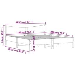Berkfield Home Bed Frame without Mattress 180x200 cm Super King Solid Wood Pine in Light Tan - thumbnail 9