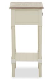 Orsina Ivory Side Table with Drawer, Slim Night Stand End Table with Bottom Shelf, Bedside Night Table for Home in White - thumbnail 4