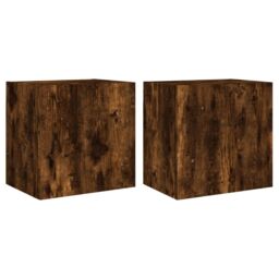 Berkfield Home TV Wall Cabinets 2 pcs Smoked Oak 40.5x30x40 cm Engineered Wood in Brown - thumbnail 2