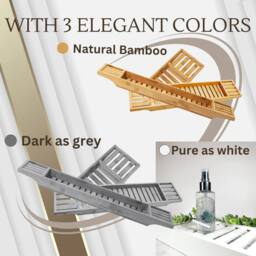 Almineez Bamboo Wood Bath Tub Caddy Rack Tray in Natural - thumbnail 7